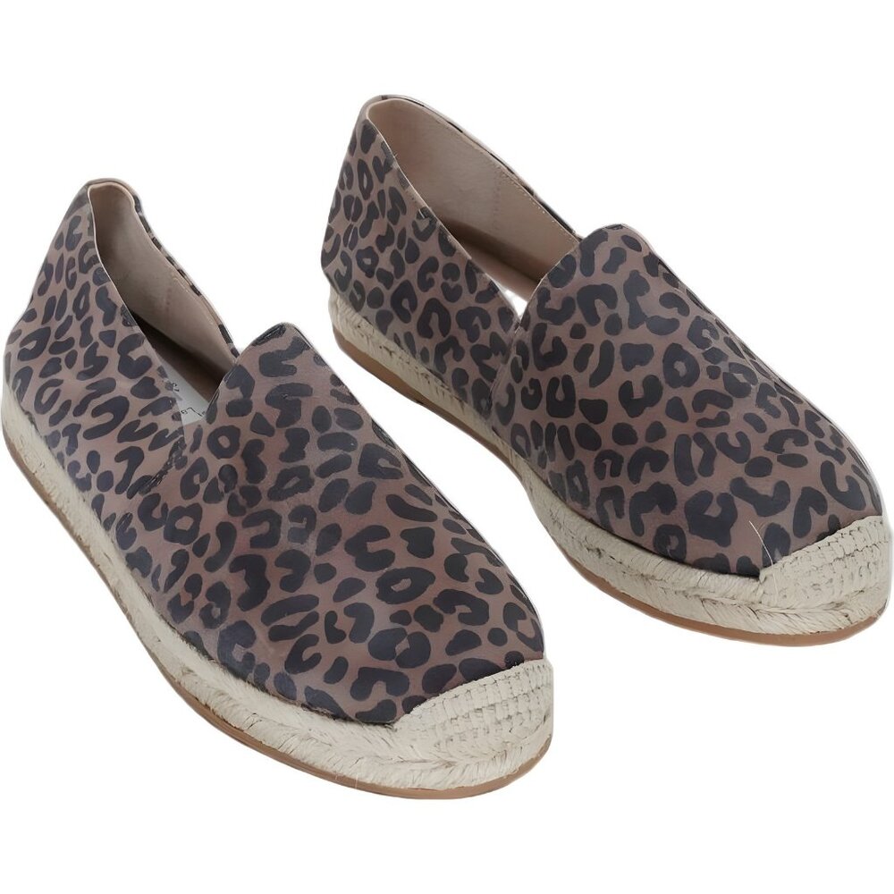 Stuart Weitzman Leopard Espadrilles Brown Tan Flat Loafer Women's US 6.5